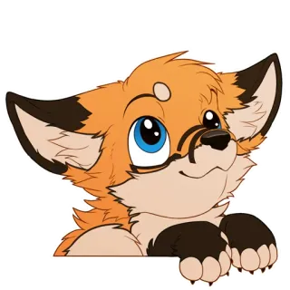 😀 rubah, binatang, imut, berbulu, kartun, maskot telegram sticker