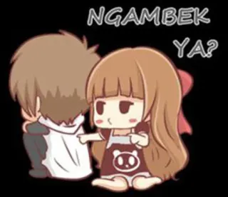 🥺 NGAMBEK YA? süß, Cartoon, Beziehung, Paar, kawaii, Anime, emotional, romantisch whatsapp sticker