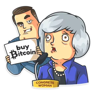 😁 buy Bitcoin CONGRESS WOMAN Bitcoin, Cripto, Inversión, Congreso, Dibujo animado telegram sticker