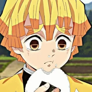 👺 Zenitsu Agatsuma Demon Slayer 젠이츠, 귀멸의 칼날, 애니메이션, 만화, 캐릭터, 먹방 telegram sticker