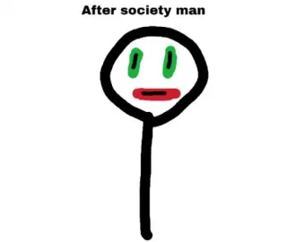 🤡 After society man orang-orangan, meme, masyarakat telegram sticker