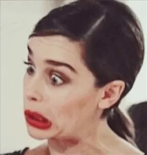 😐 shocked, surprised, fear, person, woman, face telegram sticker