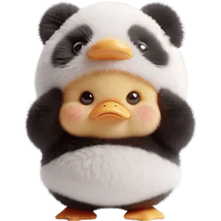 😨 pato, panda, lindo, animal, dibujos animados, kawaii, adorable telegram sticker