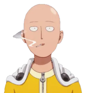 🚬 Saitama One Punch Man Сайтама, Ванпанчмен, аниме, манга, герой, курение whatsapp sticker