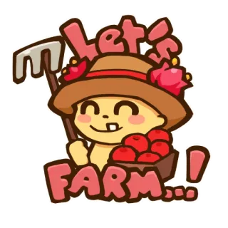 ⛄️ Let's Farm... фермерство, милый, мультфильм, животные, урожай, сельское хозяйство telegram sticker