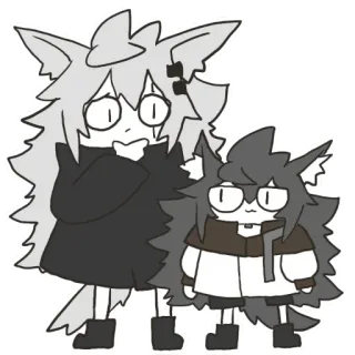 🤔 wolf, anime, cartoon, cute telegram sticker