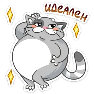 👸 идеален 猫, 可爱, 卡通, 贴纸, 可爱, 俄语文本, 猫 telegram sticker