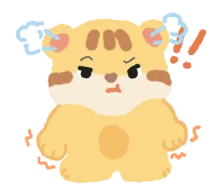 🦁 Dessin animé, En colère, Tigre, Contrarié, Mignon, Personnage telegram sticker