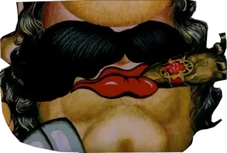 🎩 charuto, bigode, lábios, rosto telegram sticker