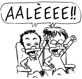 💪 AALÈEEE!! dibujo animado, celebración, emoción, gritando, animando telegram sticker