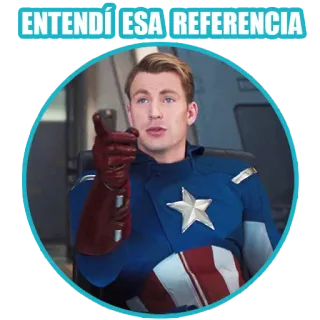 😉 Captain America Avengers ENTENDÍ ESA REFERENCIA กัปตันอเมริกา, อเวนเจอร์ส, มาร์เวล, ภาพยนตร์, อ้างอิง telegram sticker