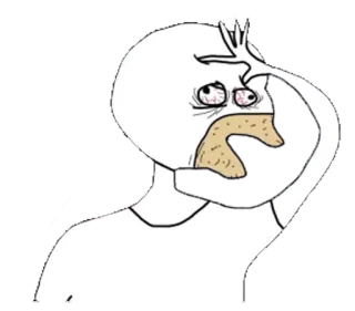 🥵 Meme, Kẻ thất bại, Buồn, Thất bại, Úp mặt vào tay whatsapp sticker