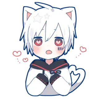 😍 anime, cat, chibi, cute, manga, kawaii telegram sticker
