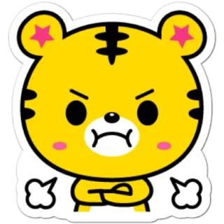 😠 arrabbiato, tigre, animale, adesivo, cartone animato telegram sticker