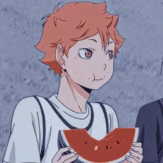 💫 Hinata Shoyo Haikyuu!! Anime, Haikyuu, Hinata Shoyo, Wassermelone, Charakter, Volleyball telegram sticker