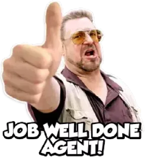 👍 JOB WELL DONE AGENT! thumbs up, success, approval, agent, job well done telegram sticker