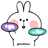 👍 @FarsiSticker bunny, sticker, cartoon, animal, rabbit, cute, thumbs up, thumbs down telegram sticker
