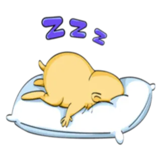😴 ZZZ spać, zzz, kreskówka, poduszka, zwierzę telegram sticker