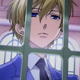 🎭 Tamaki Suoh Ouran High School Host Club anime, manga, pelo rubio, ojos azules, club de anfitriones, bishonen telegram sticker
