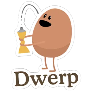😣 Dwerp cartoon, character, sticker, brown, dwerp telegram sticker