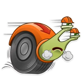 😤 escargot, vitesse, construction, casque, rapide, roue, dessin animé telegram sticker