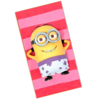💤 Minion minion, beach, summer, cartoon, beach towel, swimsuit telegram sticker