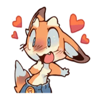 ❤️ vos, hart, schattig, liefde, cartoon, dier telegram sticker