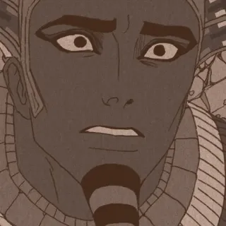 😱 égyptien, pharaon, vintage, dessin, portrait telegram sticker