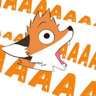 😶 AAAAAH! raposa, grito, desenho animado, animal, laranja whatsapp sticker