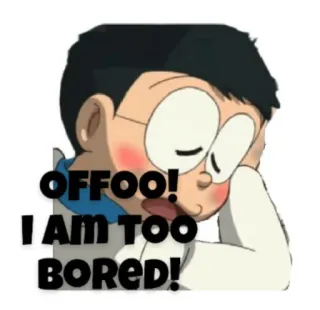 😓 OFFOO! I AM TOO BORED! buồn chán, buồn, hoạt hình, anime whatsapp sticker