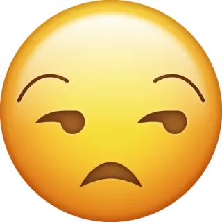 😒 Emoji, Grinsen, Gesicht, Gelb whatsapp sticker