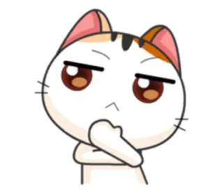 🤔 고양이, 생각하는, 호기심, 동물, 스티커, 만화 telegram sticker