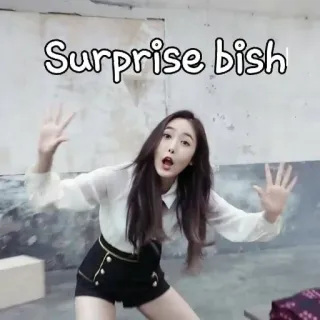 😜 Surprise bish Überraschung, Schlampe, Frau, lustig, Slang whatsapp sticker
