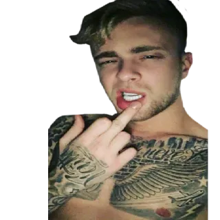 🖕 dedo do meio, tatuagem, ofensivo, gesto telegram sticker