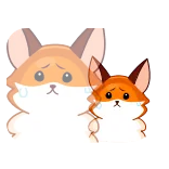 😰 fuchs, tier, cartoon, süß, traurig, kawaii whatsapp sticker