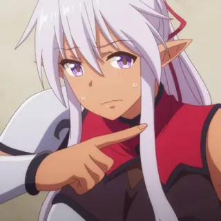 😖 anime, elf, cartoon, fantasy telegram sticker