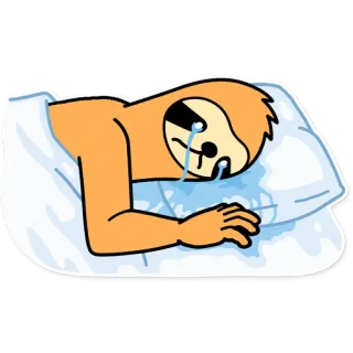 😭 ленивец, грустный, плачет, спать, подушка, эмоции whatsapp sticker