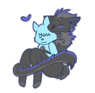 💕 you волк, любовь, милый, объятие, мультфильм, дружба, нежность whatsapp sticker