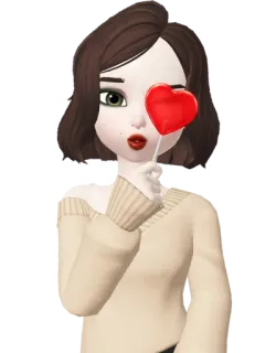 😍 coração, amor, dia dos namorados, desenho animado, fofo, menina, doce, zepeto telegram sticker
