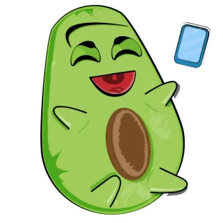 😂 avocat, emoji, dessin animé, nourriture, joyeux, téléphone telegram sticker