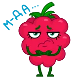 😐 RAZZ framboesa, fruta, desenho animado, fofo, baga telegram sticker