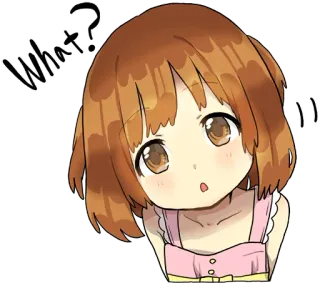 ❓ What? аниме, вопрос, в замешательстве, милая, девушка, выражение telegram sticker