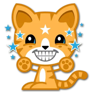 😬 Katze, Sterne, Cartoon, Tier, süß whatsapp sticker