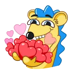 ❤️ 刺猬, 爱, 心, 可爱, 动物 telegram sticker