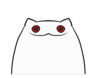 🙃 gato, fantasma, ojos rojos, tenebroso, dibujos animados telegram sticker