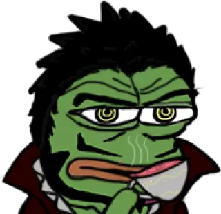 ☕️ Pepe the Frog Pepe, Sapo, Meme, Bebendo, Chá, Ilustração telegram sticker