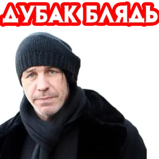 🥶 ДУБАК БЛЯДЬ ofensivo, palabrota, ruso, hombre, retrato telegram sticker