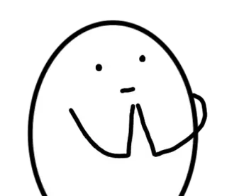 🥚 Desenho animado, Ovo, Personagem, Minimalista, Simples telegram sticker