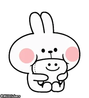 😋 토끼, 귀여운, 만화, 토끼, 귀여움 telegram sticker