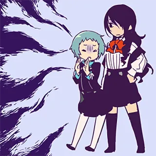 🙌 Anime, Cartoon, Meisje, Geschrokken, Schoolmeisje whatsapp sticker